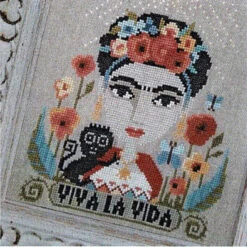 Frida Kahlo Cross Stitch Pattern - Viva La Vida -Olympus Handmade Store barbara ana cross stitch pattern viva la vida 12