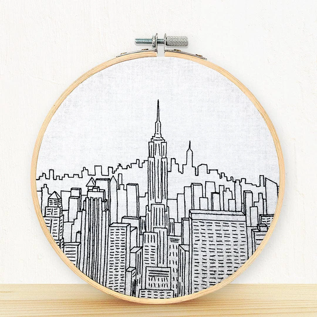 New York City Hand Embroidery Kit - Top Of The Rock 3 New York City Hand Embroidery Kit - Top Of The Rock