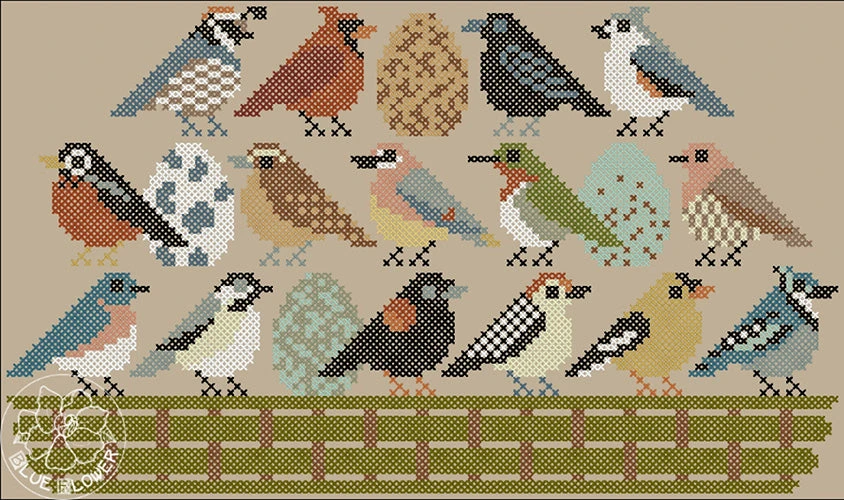 Birdie Bowl Cross Stitch Pattern 4 Birdie Bowl Cross Stitch Pattern - Image 2