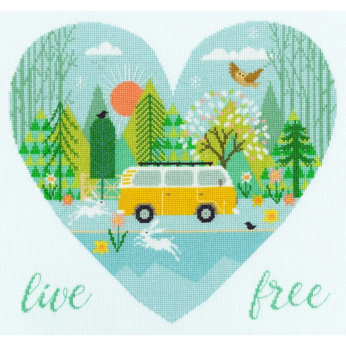 Live Free Cross Stitch Kit 3 Live Free Cross Stitch Kit