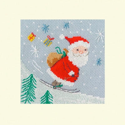 Cross Stitch Greeting Card Kit - Delivery By Skis 3 Cross Stitch Greeting Card Kit - Delivery By Skis
