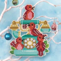 Calling Birds Cross Stitch Ornament Kit
