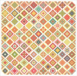 Granny Square Cross Stitch Pattern - Daybreak