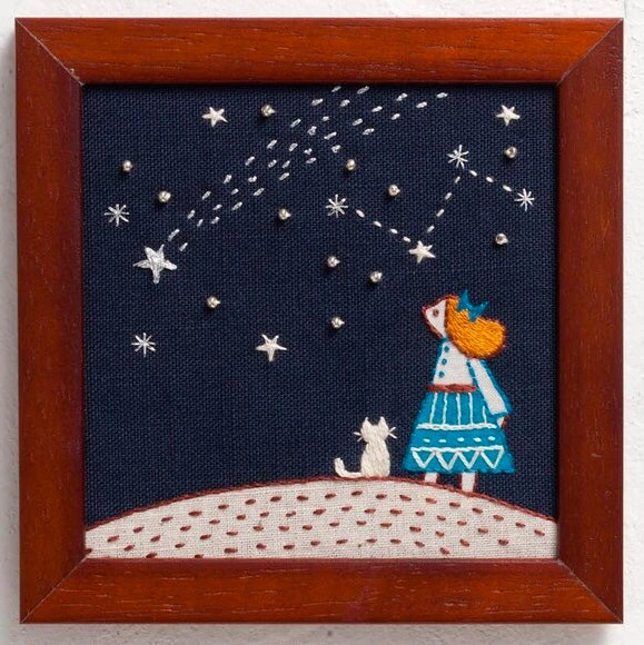 Hand Embroidery Kit - Everyday Life With Cats: Starry Sky 3 Hand Embroidery Kit - Everyday Life With Cats: Starry Sky