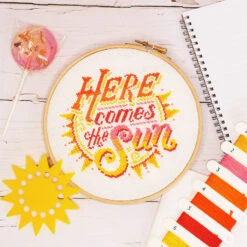 Here Comes The Sun Cross Stitch Kit -Olympus Handmade Store caterpillar cross stitch here comes the sun 03