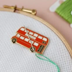 London Bus Magnetic Needle Minder -Olympus Handmade Store caterpillar cross stitch needle minder london bus 02