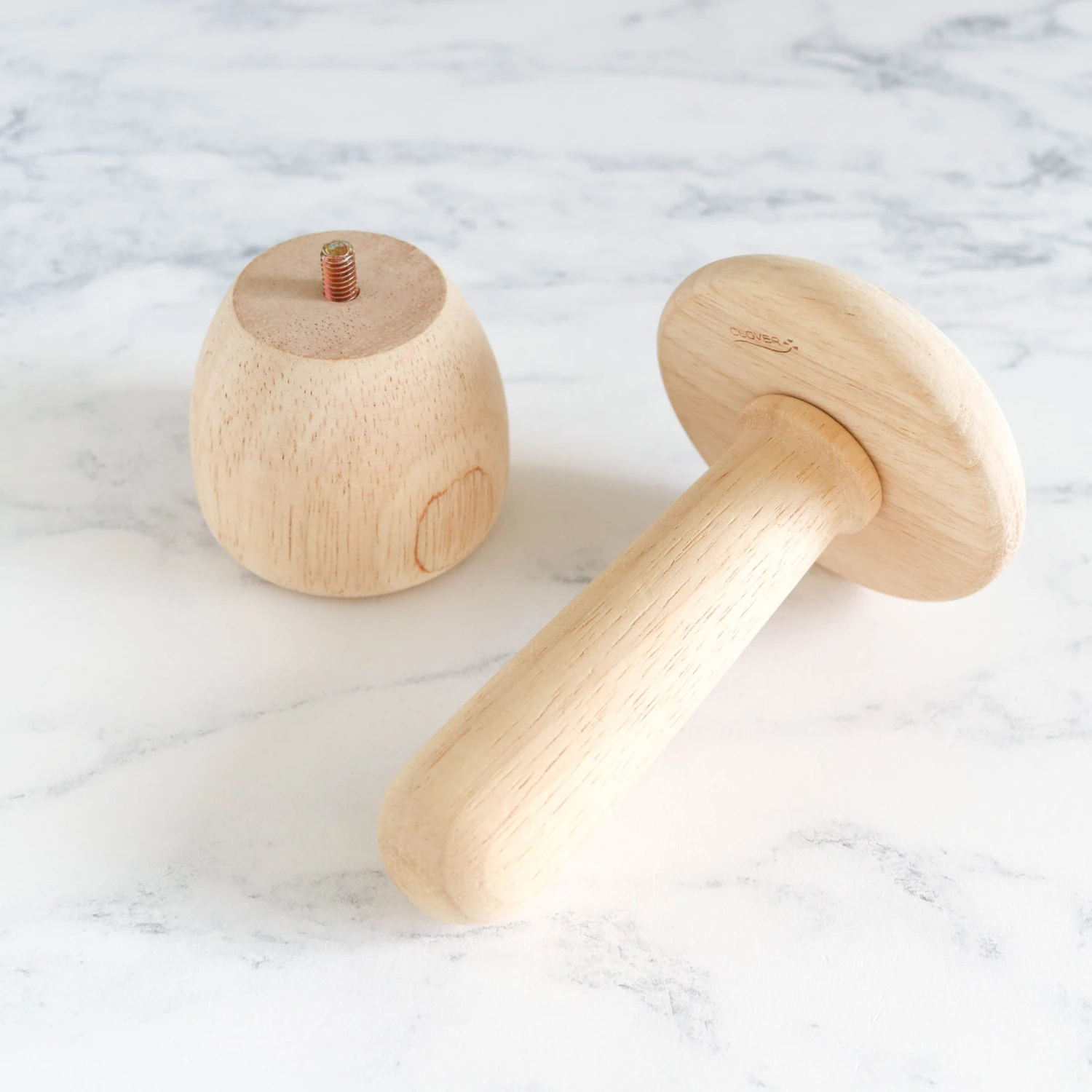Clover Wooden Darning Mushroom Set 6 Clover Wooden Darning Mushroom Set - Image 4