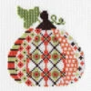 Patterned Pumpkin Cross Stitch Kit - Pumpkin #1 -Olympus Handmade Store colonial needle cross stitch kit patterned pumpkin 1 01