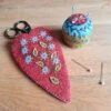 Hand Embroidered Felt Craft Kit - Scissor Case And Mini Pincushion -Olympus Handmade Store corinne lapierre embroidery kit scissor sheath 01