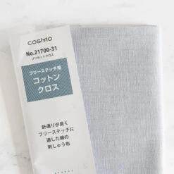 Cotton Hand Embroidery Fabric - Smokey Gray -Olympus Handmade Store cosmo lecien cotton embroidery fabric 31 smokey gray 1