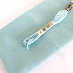 Cotton Hand Embroidery Fabric - Turquoise -Olympus Handmade Store cosmo lecien cotton embroidery fabric 41 turquoise 5