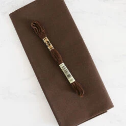 Cotton Hand Embroidery Fabric - Brown -Olympus Handmade Store cosmo lecien cotton embroidery fabric 6 brown 4