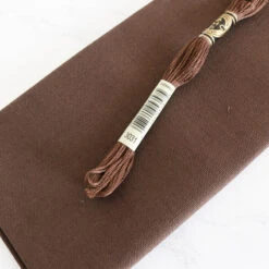 Cotton Hand Embroidery Fabric - Brown -Olympus Handmade Store cosmo lecien cotton embroidery fabric 6 brown 5