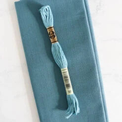 Cotton Hand Embroidery Fabric - Vintage Blue Gray -Olympus Handmade Store cosmo lecien cotton embroidery fabric 90 vintage blue gray 4