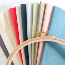 Cotton Hand Embroidery Fabric - Light Honey -Olympus Handmade Store cosmo lecien cotton embroidery fabric collection 1