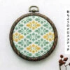 Japanese Pattern Cross Stitch Kit - Green -Olympus Handmade Store cosmo lecien kit 2811 01