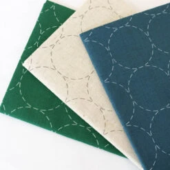 Hidamari Preprinted Sashiko Cloth - Maru-tsunagi (Circles) -Olympus Handmade Store cosmo lecien preprinted sashiko cloth 12