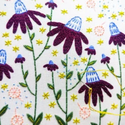 Coneflower Magic Hand Embroidery Kit -Olympus Handmade Store cozyblue hand embroidery kit coneflower magic 4