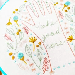 Take Good Care Hand Embroidery Kit -Olympus Handmade Store cozyblue hand embroidery kit take good care 03