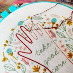 Take Good Care Hand Embroidery Kit -Olympus Handmade Store cozyblue hand embroidery kit take good care 04
