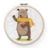 Woodland Creatures Cross Stitch Kit - Bear -Olympus Handmade Store crafty kit company cross stitch bear 01