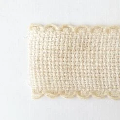 Scallop Edged Natural Aida Stitching Band - 1-3/16 Inch -Olympus Handmade Store cross stitch aida banding natural 30mm 2