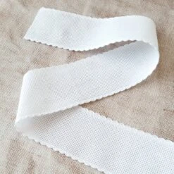 Scallop Edged White Aida Stitching Band - 2 Inches -Olympus Handmade Store cross stitch aida banding white 50mm 2