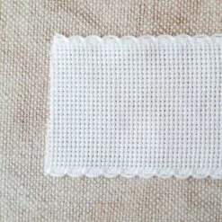 Scallop Edged White Aida Stitching Band - 2 Inches -Olympus Handmade Store cross stitch aida banding white 50mm 3