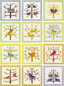 Vintage Birds Cross Stitch Kit - Calendar Series, April 1969 -Olympus Handmade Store danish handcraft guild cross stitch calendar 1969 all