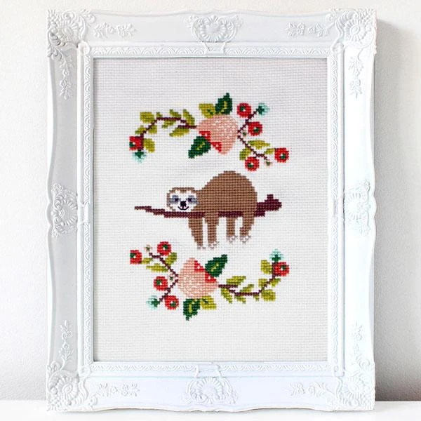 Lazy Day Sloth Cross Stitch Pattern 4 Lazy Day Sloth Cross Stitch Pattern - Image 2