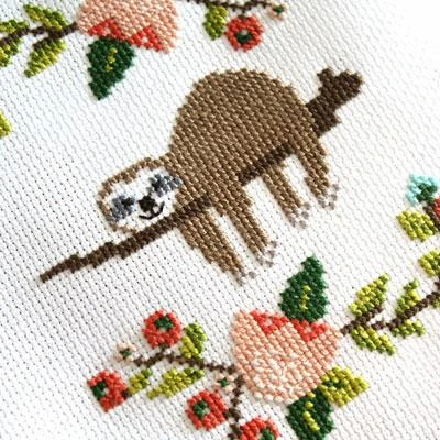 Lazy Day Sloth Cross Stitch Pattern 5 Lazy Day Sloth Cross Stitch Pattern - Image 3