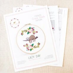 Lazy Day Sloth Cross Stitch Pattern 11 Lazy Day Sloth Cross Stitch Pattern -Olympus Handmade Store dear sukie modern cross stitch pattern 16
