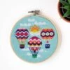 Hot Air Balloons Cross Stitch Kit -Olympus Handmade Store diana watters handmade cross stitch hot air ballooons
