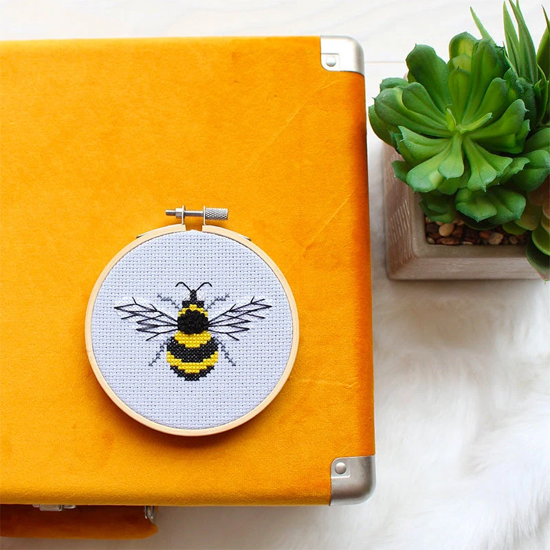 Bumblebee Mini Cross Stitch Kit 6 Bumblebee Mini Cross Stitch Kit - Image 4