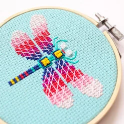 Dragonfly Mini Cross Stitch Kit -Olympus Handmade Store diana watters handmade cross stitch kit dragonfly 03
