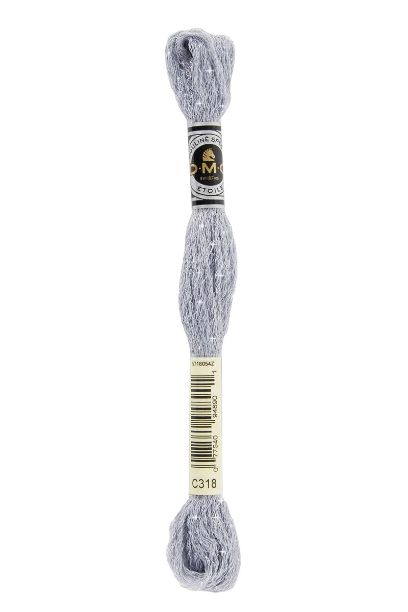 DMC C318 Mouliné Étoile Shimmer Embroidery Floss - Light Steel Gray 4 DMC C318 Mouliné Étoile Shimmer Embroidery Floss - Light Steel Gray - Image 2