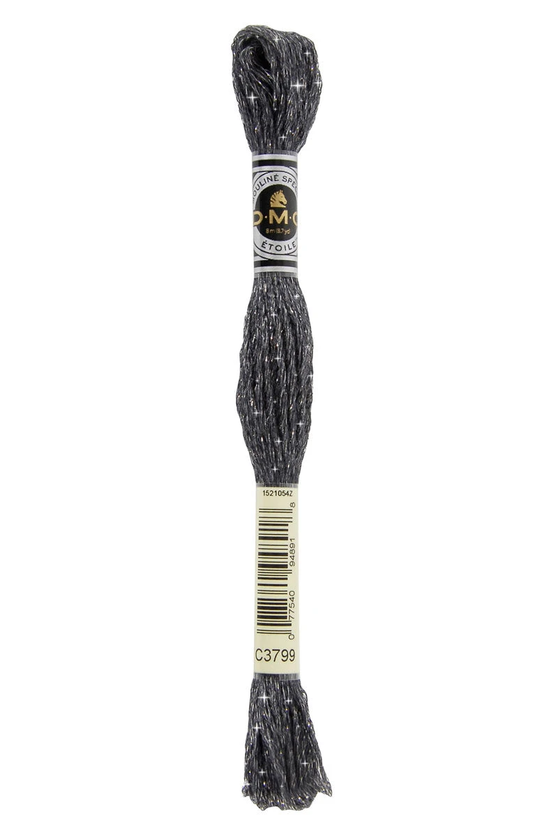 DMC C3799 Mouliné Étoile Shimmer Embroidery Floss - Very Dark Pewter Gray 4 DMC C3799 Mouliné Étoile Shimmer Embroidery Floss - Very Dark Pewter Gray - Image 2