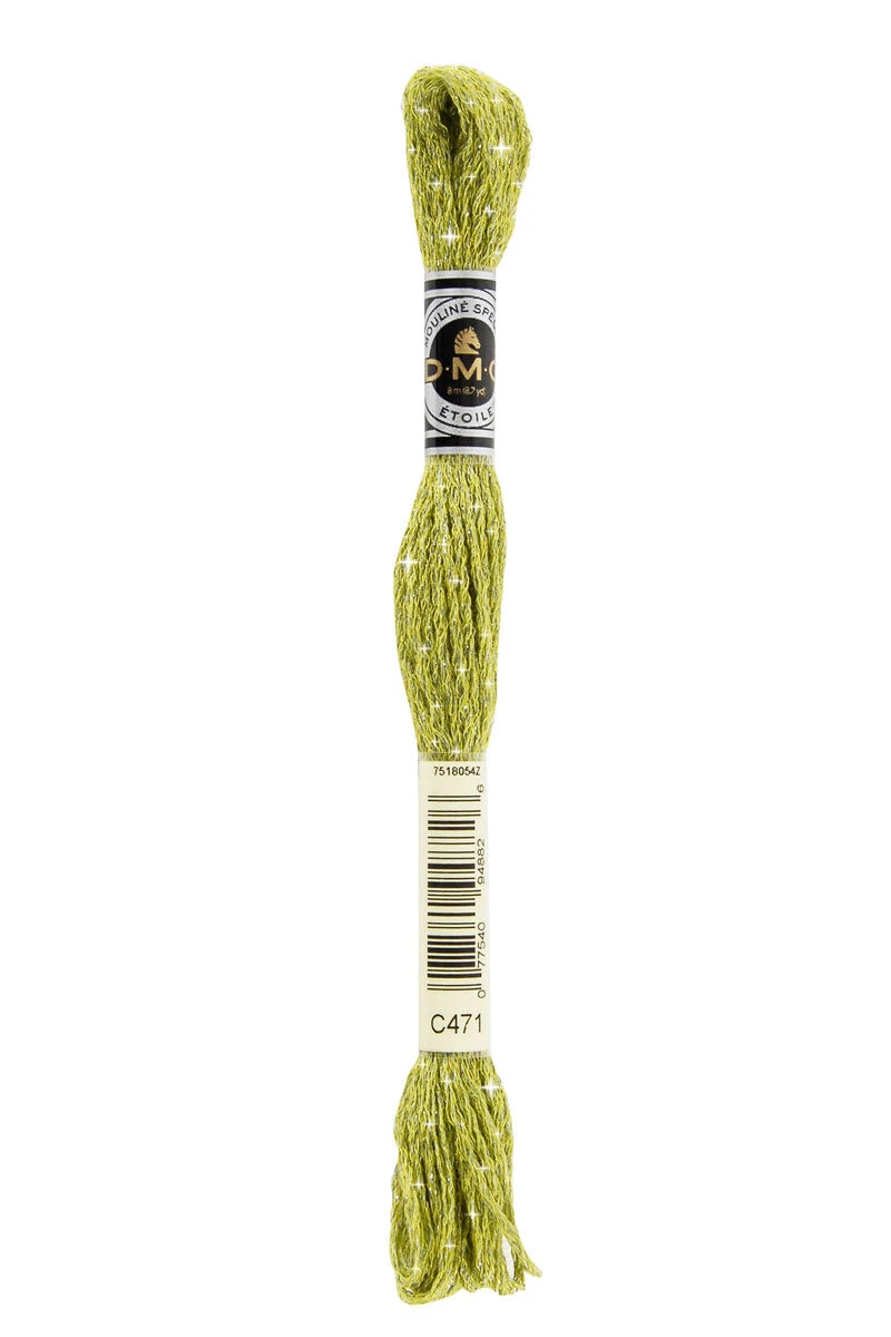 DMC C471 Mouliné Étoile Shimmer Embroidery Floss - Very Light Avocado Green 4 DMC C471 Mouliné Étoile Shimmer Embroidery Floss - Very Light Avocado Green - Image 2