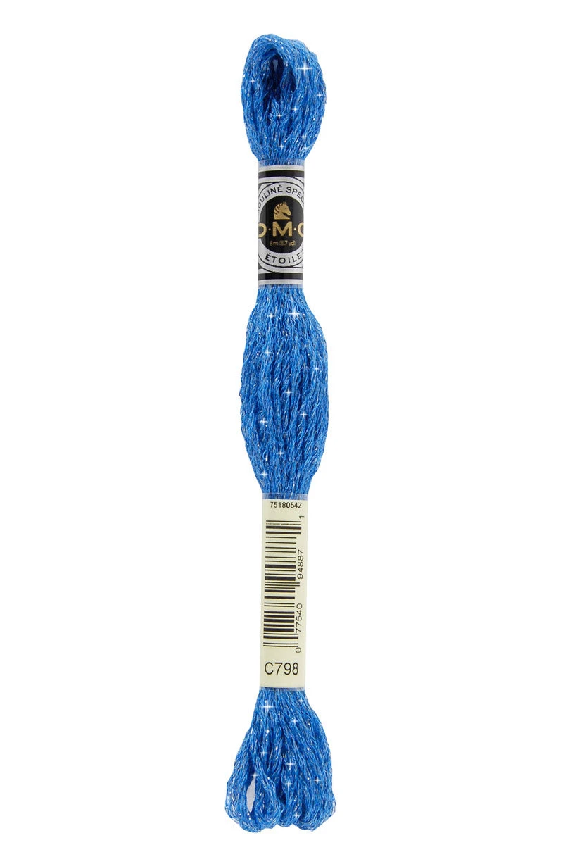 DMC C798 Mouliné Étoile Shimmer Embroidery Floss - Dark Delft Blue 4 DMC C798 Mouliné Étoile Shimmer Embroidery Floss - Dark Delft Blue - Image 2