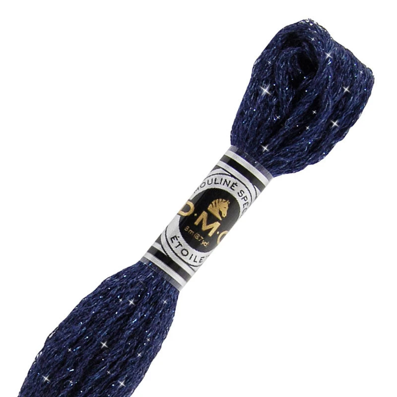 DMC C823 Mouliné Étoile Shimmer Embroidery Floss - Dark Navy Blue 3 DMC C823 Mouliné Étoile Shimmer Embroidery Floss - Dark Navy Blue