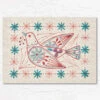 Dove With Flowers Hand Embroidery Kit - Ivory -Olympus Handmade Store dove ivory 01