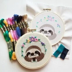 Smiling Sloth Hand Embroidery Kit 8 Smiling Sloth Hand Embroidery Kit -Olympus Handmade Store download 15