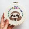 Smiling Sloth Hand Embroidery Kit -Olympus Handmade Store download 17