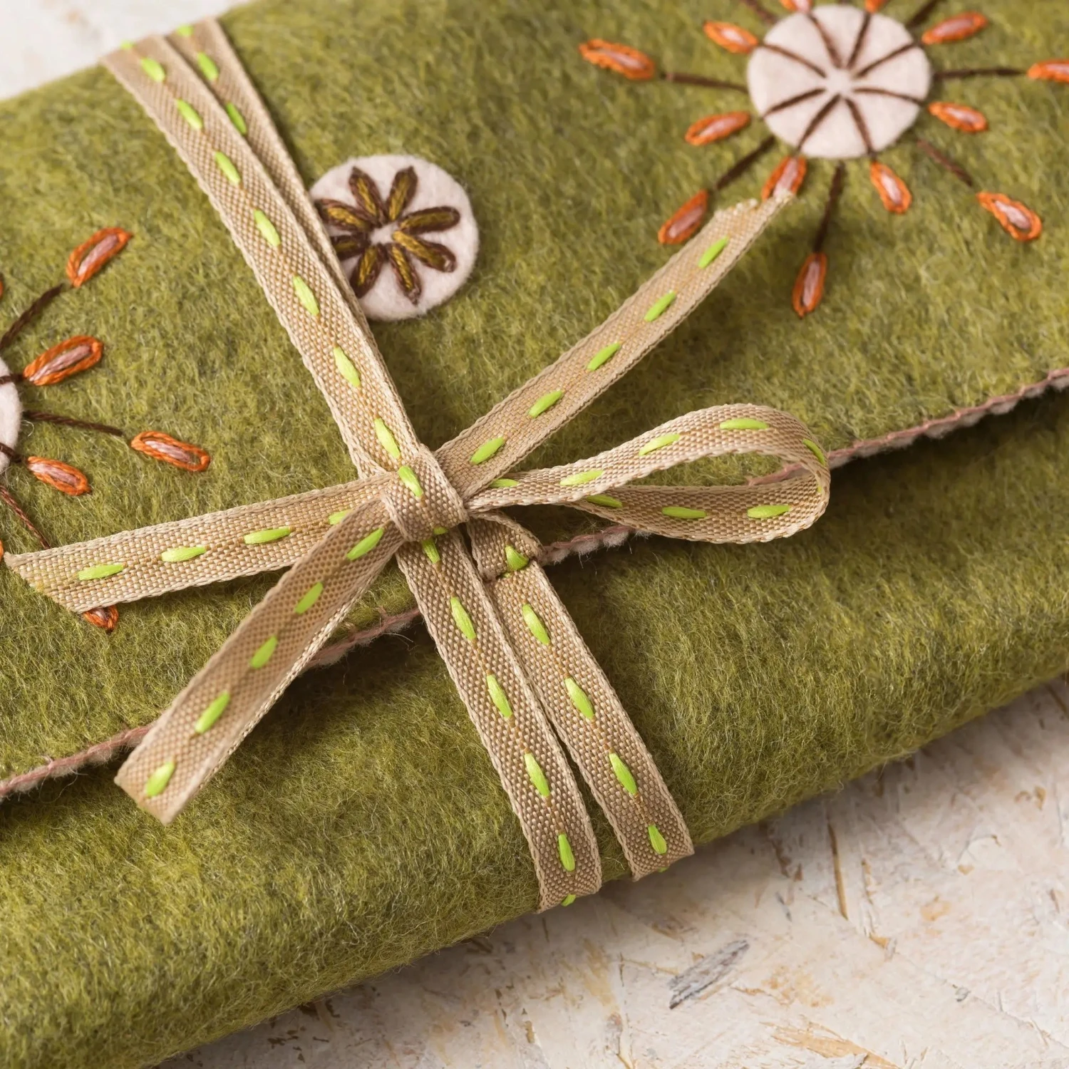 Hand Embroidered Felt Sewing Roll Kit 4 Hand Embroidered Felt Sewing Roll Kit - Image 2