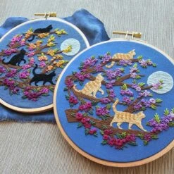 Cats And Full Moon Hand Embroidery Kit -Olympus Handmade Store download 2 c558c826 2a06 4a09 9be4 4743ed18b88d