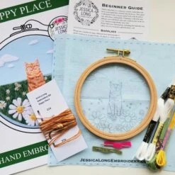 Happy Cat Hand Embroidery Kit -Olympus Handmade Store download 4