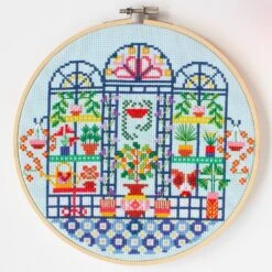 Gloria's Greenhouse Cross Stitch Kit (Murder Mystery Series) -Olympus Handmade Store dwh gloria greenhouse 4