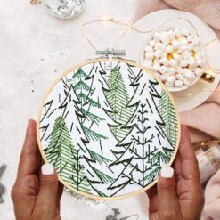 Into The Woods Hand Embroidery Kit -Olympus Handmade Store embroidery sage kit into woods 01