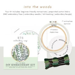 Into The Woods Hand Embroidery Kit -Olympus Handmade Store embroidery sage kit into woods 2