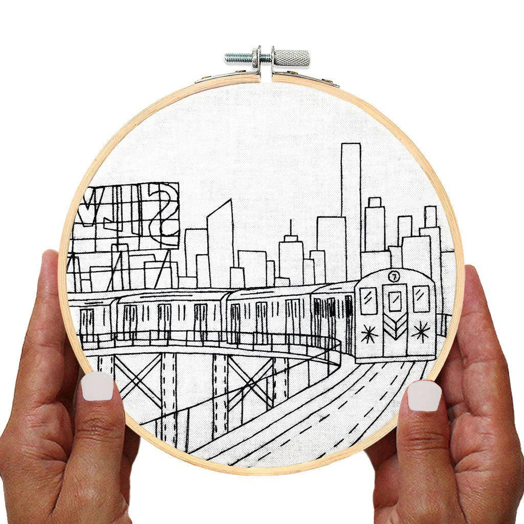 New York City Hand Embroidery Kit - Subway 5 New York City Hand Embroidery Kit - Subway - Image 3